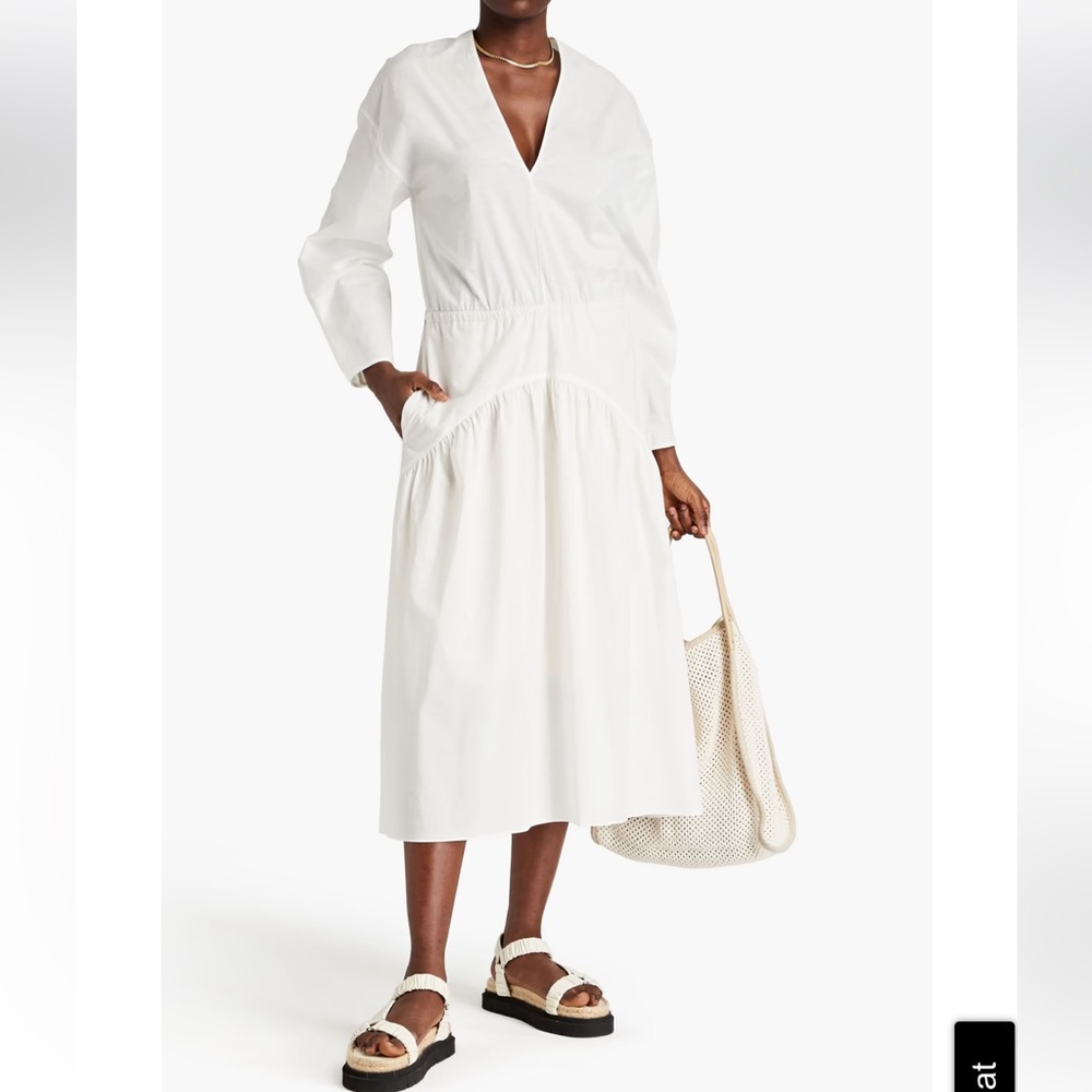 Vince White Cutout Cotton Midi Dress